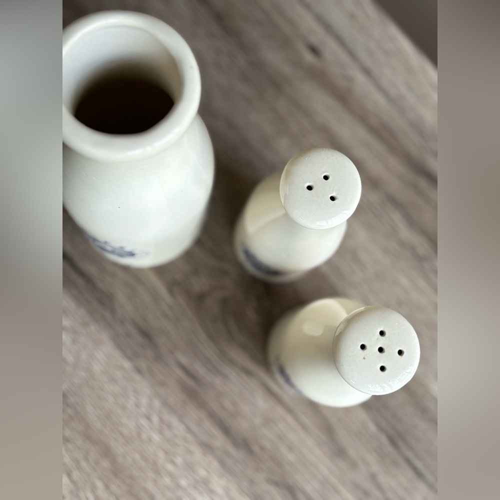 Vintage Farm Fresh Brands Ceramic Tools Salt Pepper Shaker Kitchen Set - Picture 5 of 8